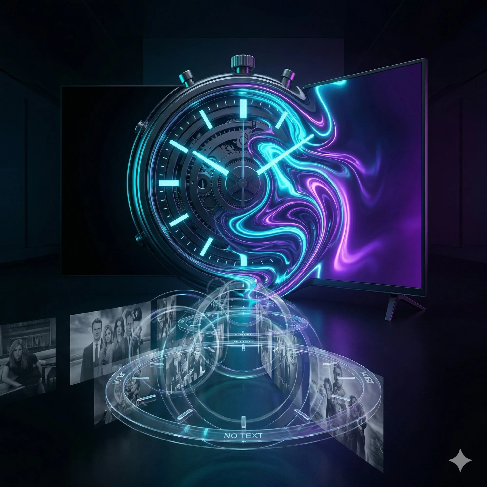 IPTV catch up replay TV relógio com ecrã de televisão e programas